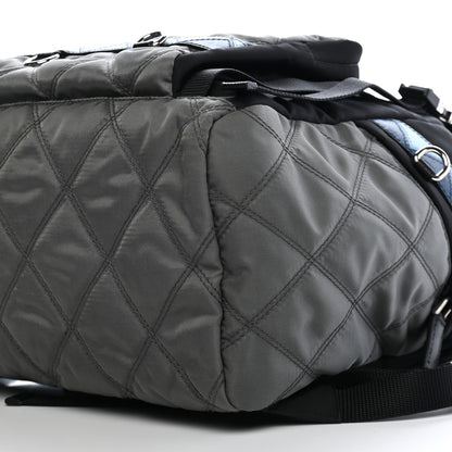 Prada Tessuto Nylon Impunturato Double Buckle Backpack Ardesia Black 9 of 9