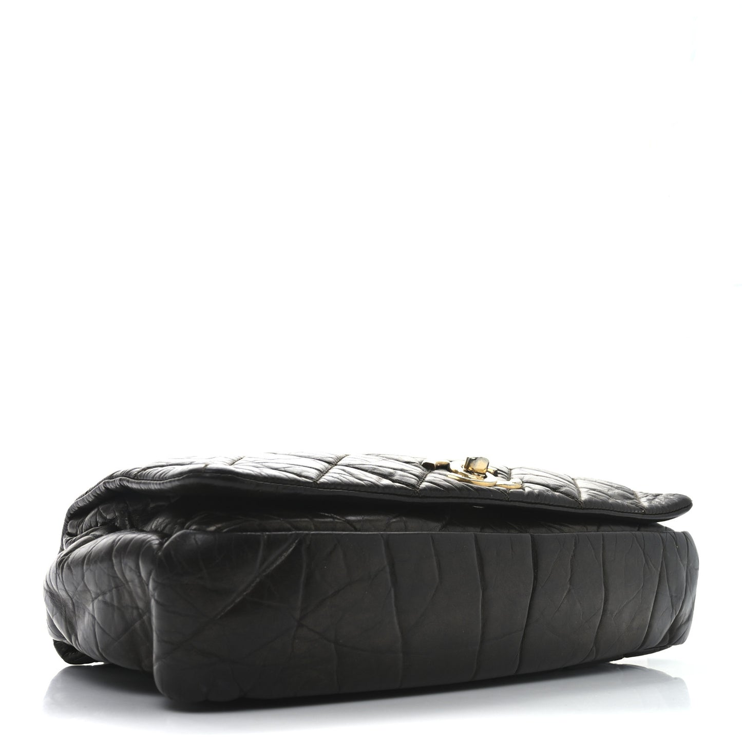 Aged Calfskin Quilted Medium Pondichery Flap Brown