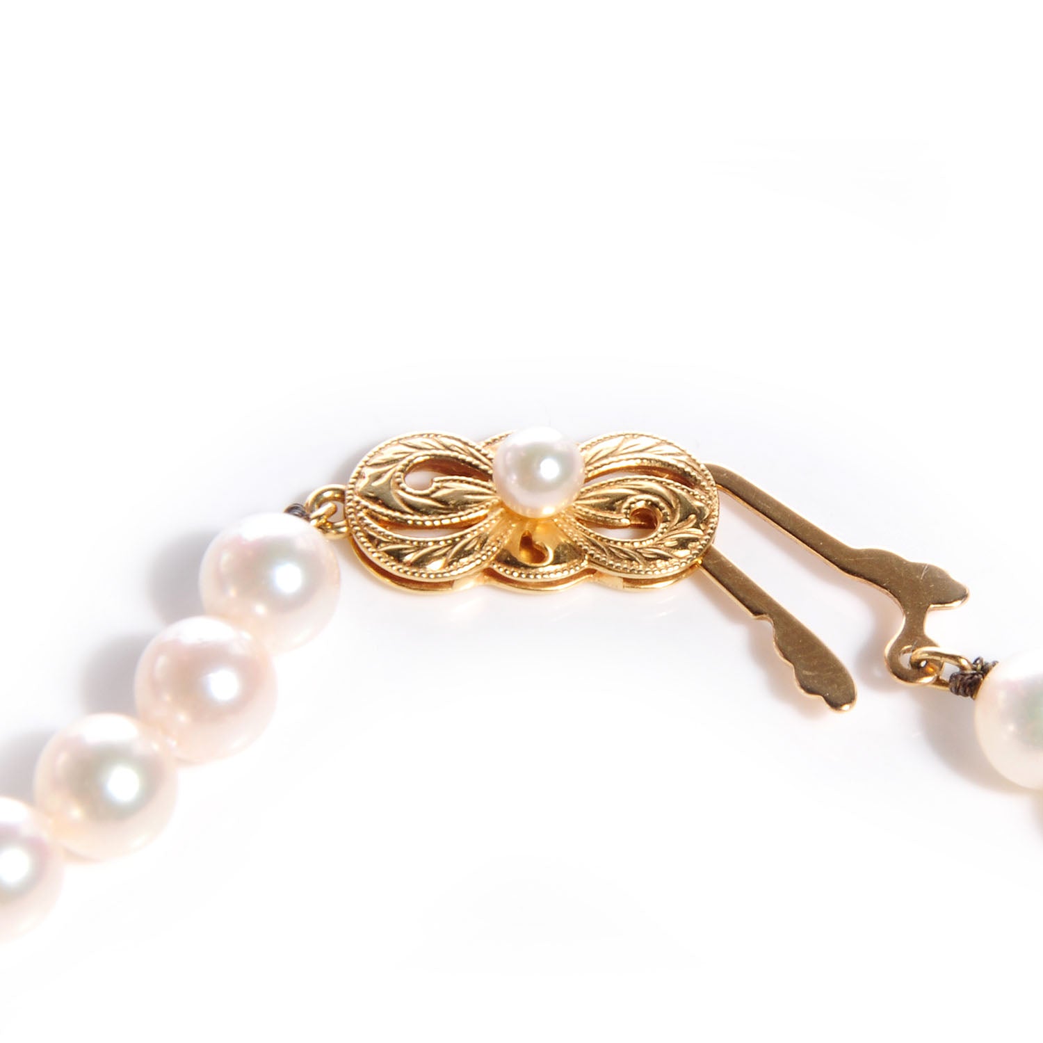 Mikimoto 18k Gold Cultured Akoya 6mm Pearl Strand Necklace 20 4 of 6