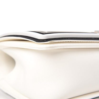 Chanel Calfskin Medium Boy Flap White Black 8 of 9