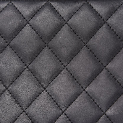 Chanel Calfskin Quilted Large Zip Around Organizer Wallet Black 8 of 14