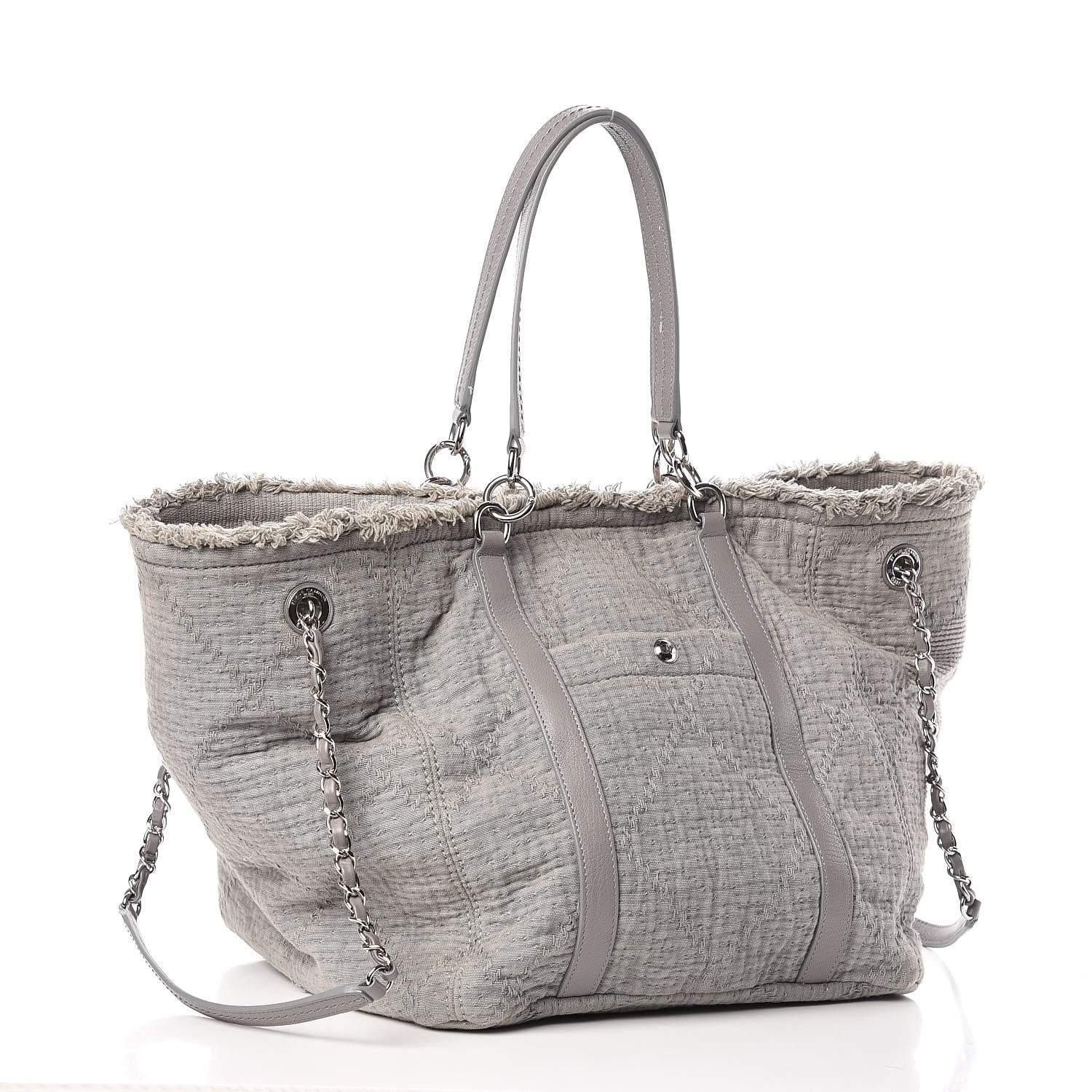 Chanel Canvas Small Double Face Tote Gray 7 of 14