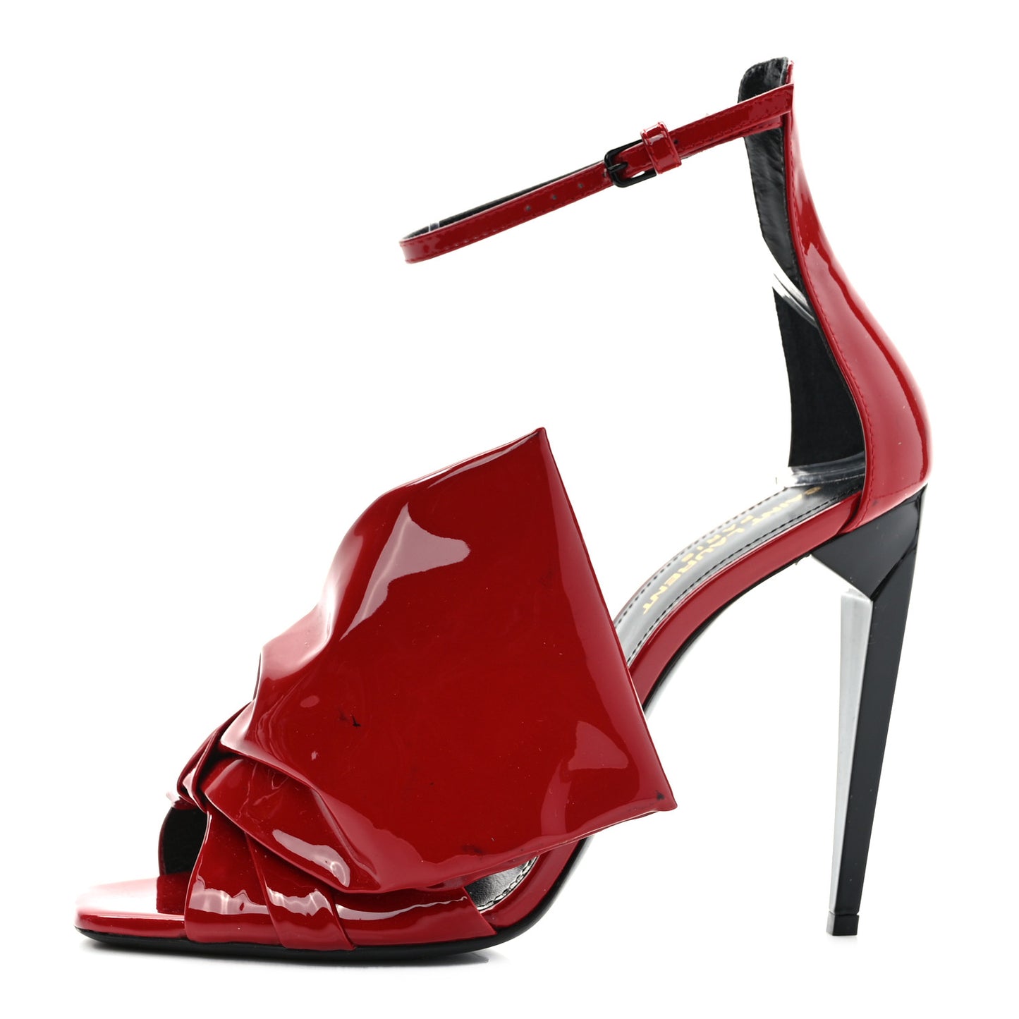 Patent Calfskin Freja 105 Bow Sandals 37 Rouge Eros