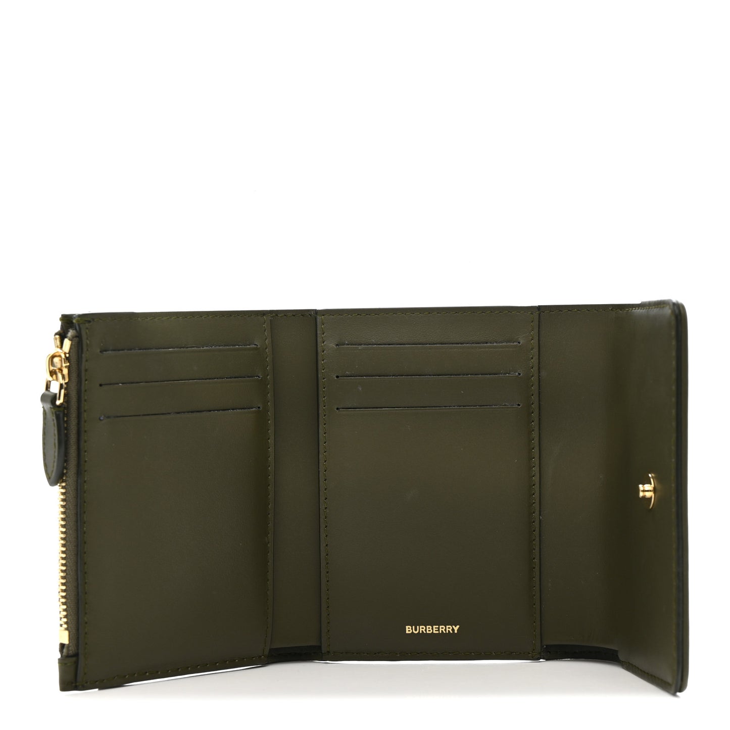 Vintage Check Tri-Fold Wallet Olive Green