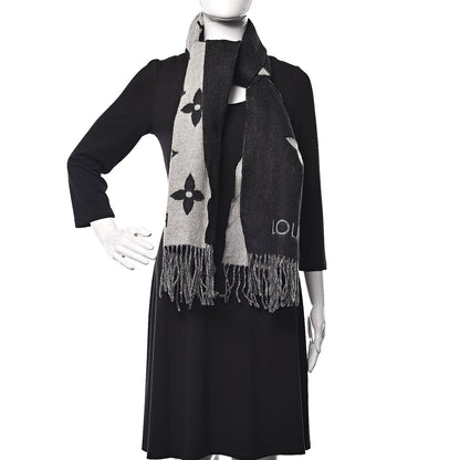 Louis Vuitton Cashmere Monogram Reykjavik Scarf Black 1 of 5