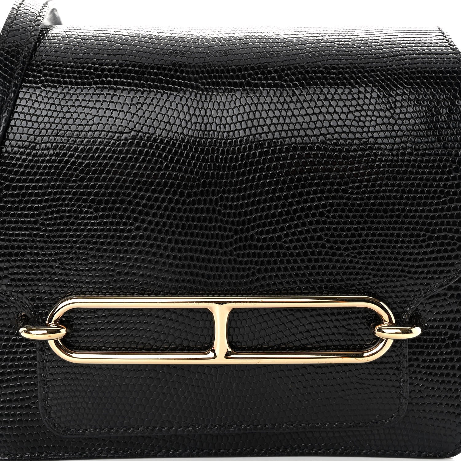 Hermes Lizard Mini Sac Roulis Black 7 of 10