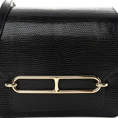 Hermes Lizard Mini Sac Roulis Black 7 of 10