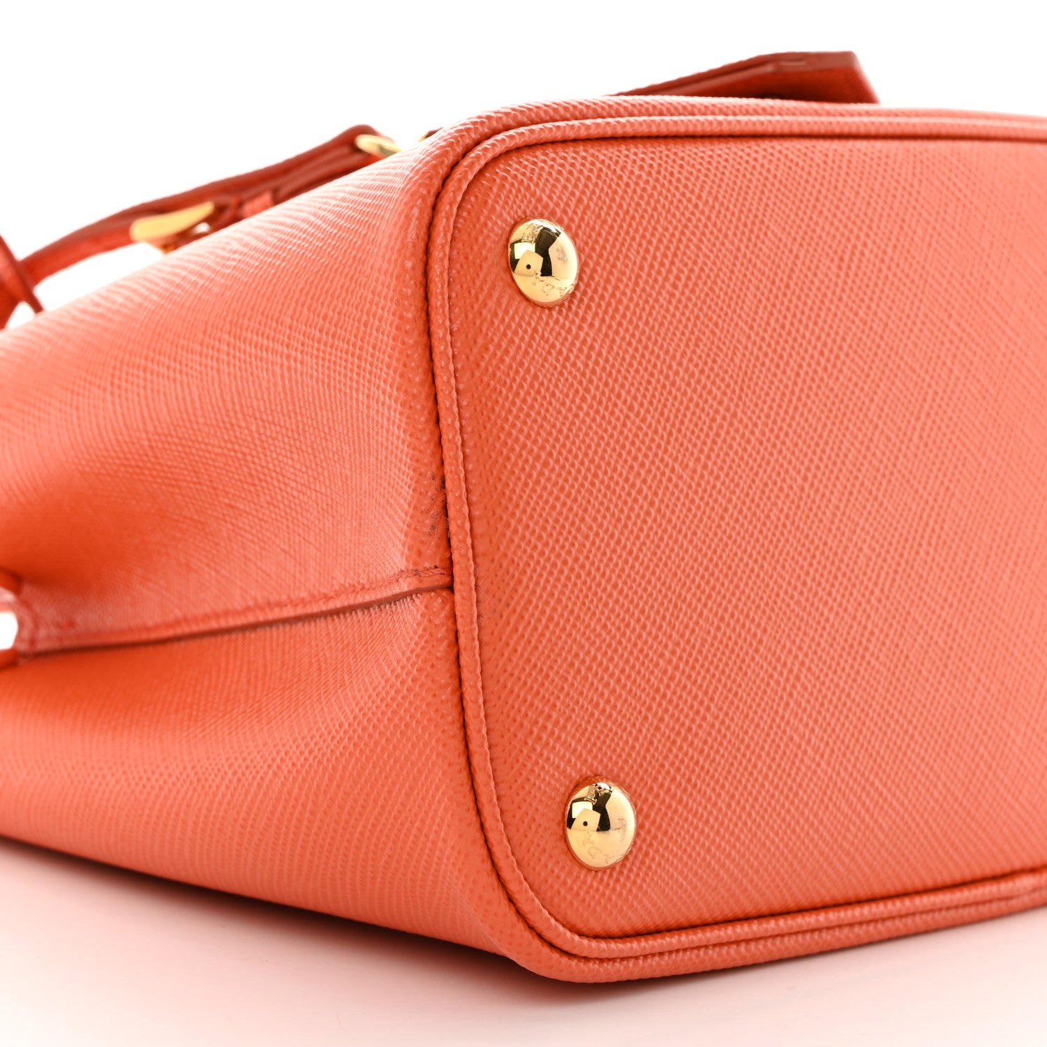 Prada Saffiano Cuir Mini Double Bag Papaya 10 of 11