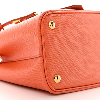 Prada Saffiano Cuir Mini Double Bag Papaya 10 of 11