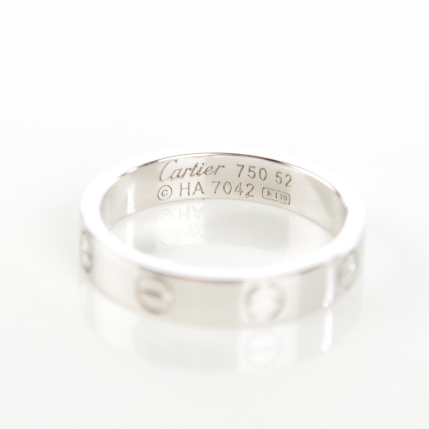 Cartier 18K White Gold 4mm LOVE Wedding Band Ring 52 6 3 of 5