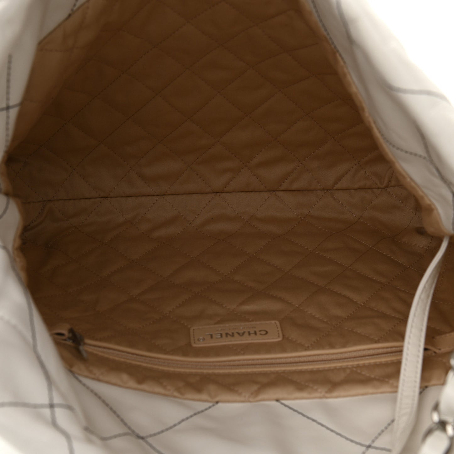 Shiny Calfskin Quilted Small Chanel 22 White