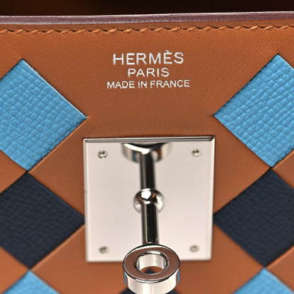 Hermes Swift Epsom Tressage Birkin 30 Gold Bleu de Nord Bleu Indigo 6 of 11