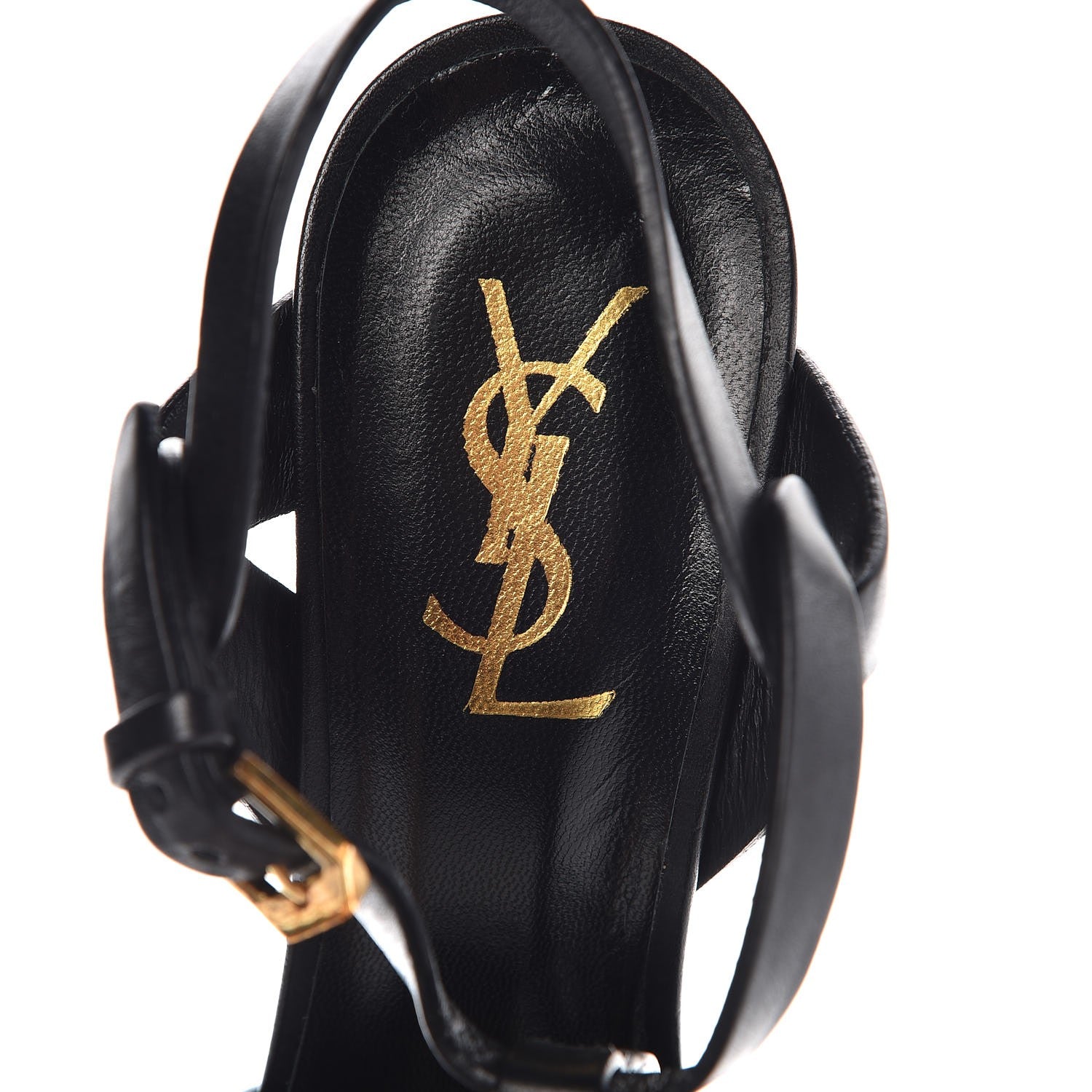 Saint Laurent Calfskin Tribute 105 Platform Sandals 37.5 Black 7 of 10