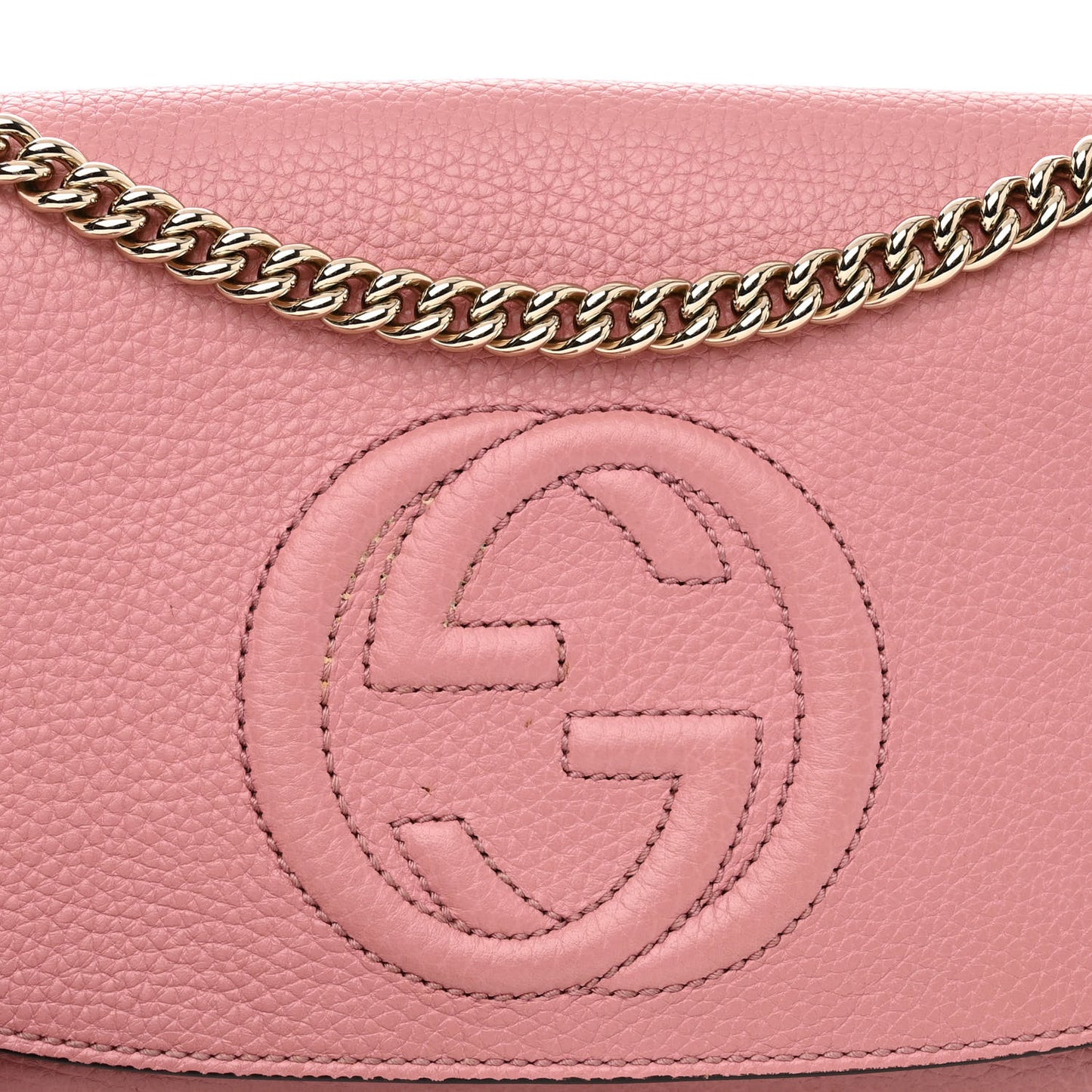 Pebbled Calfskin Medium Soho Flap Crossbody Pink
