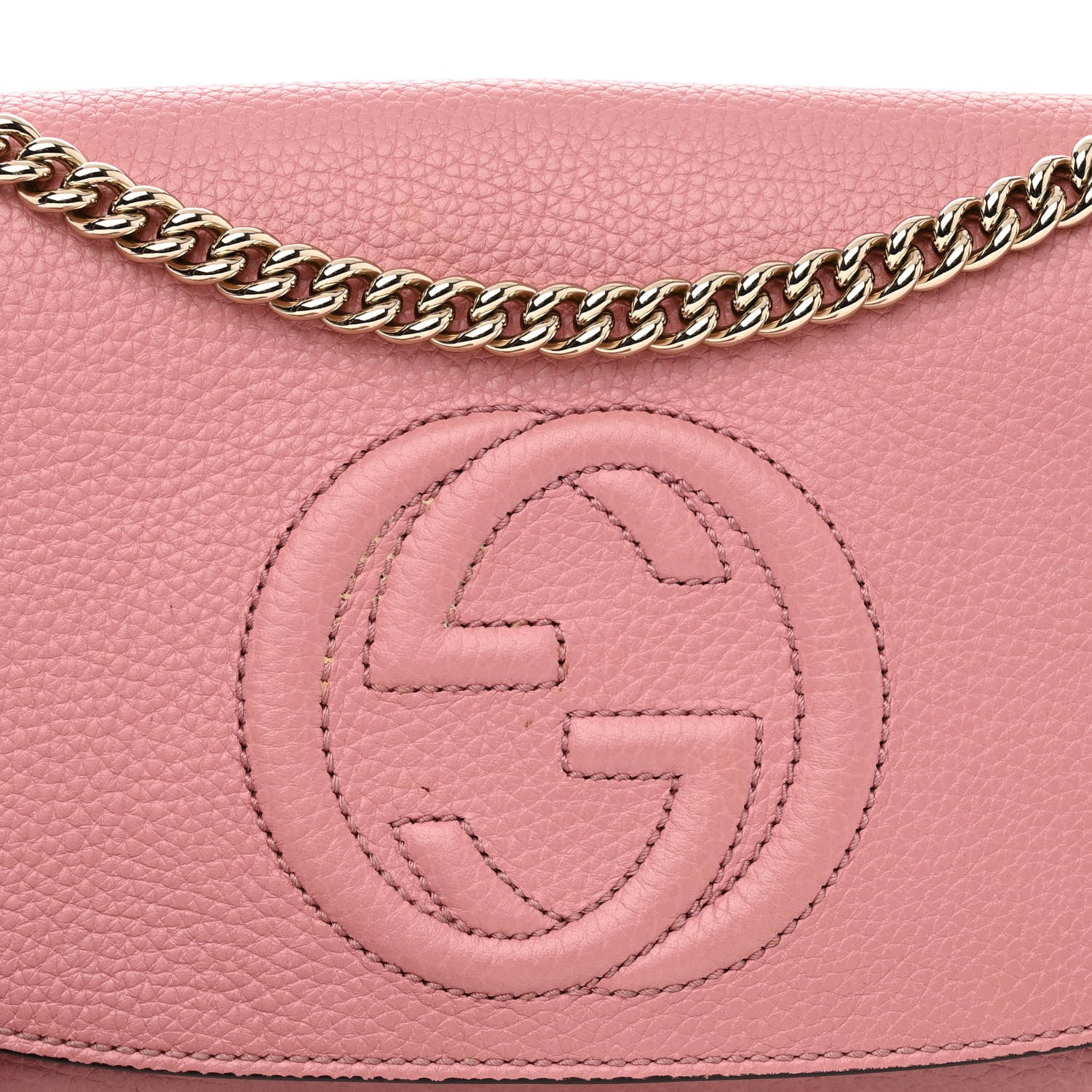 Gucci Pebbled Calfskin Medium Soho Flap Crossbody Pink 8 of 10