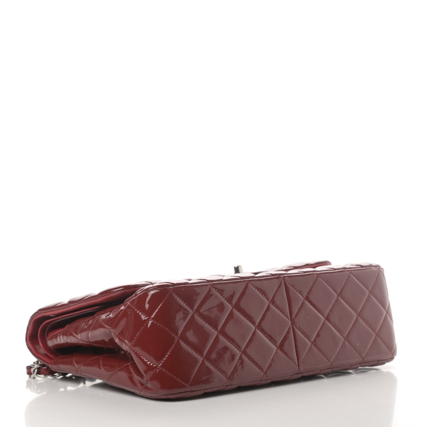 Chanel Patent Quilted Jumbo Double Flap Dark Red 4 of 20