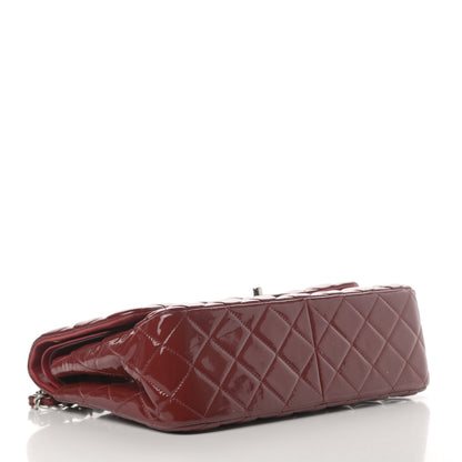 Chanel Patent Quilted Jumbo Double Flap Dark Red 4 of 20