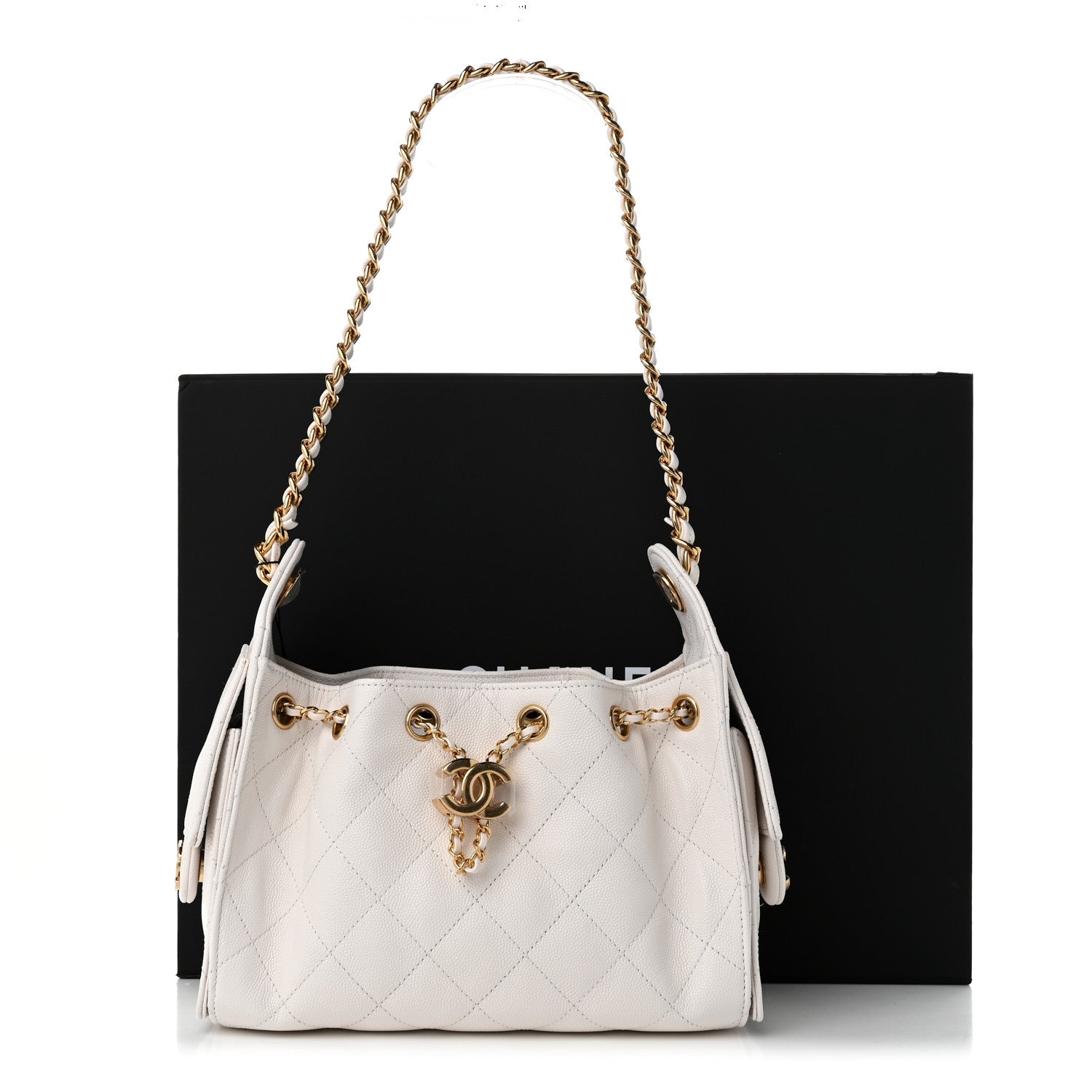 Chanel Caviar Quilted Mini Chanel 25 Handbag White 10 of 10
