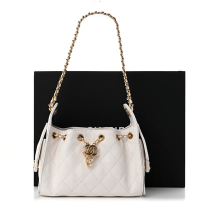 Chanel Caviar Quilted Mini Chanel 25 Handbag White 10 of 10