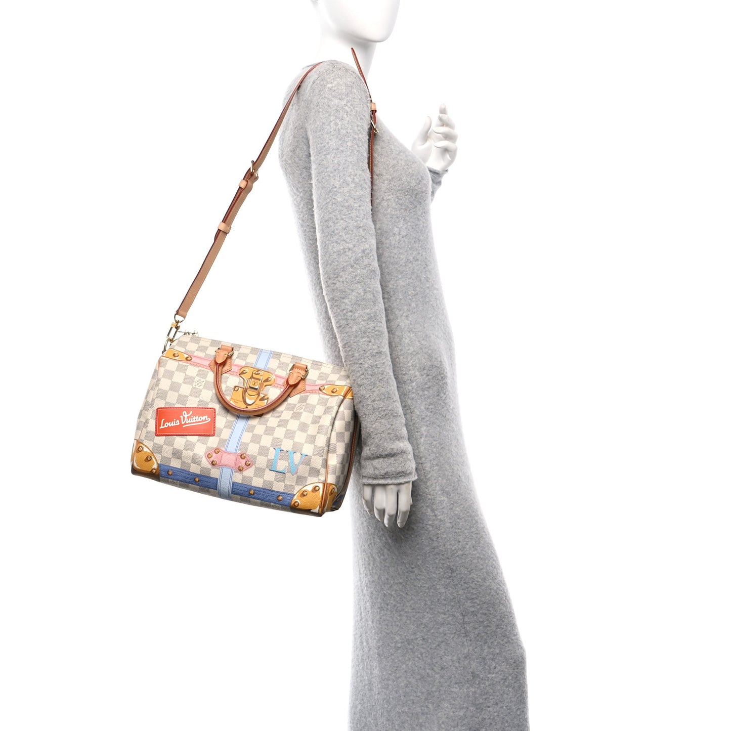 Damier Azur Summer Trunks Speedy Bandouliere 30