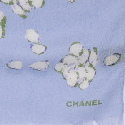 Chanel Cashmere Silk Camellia Scarf CC 4 of 6