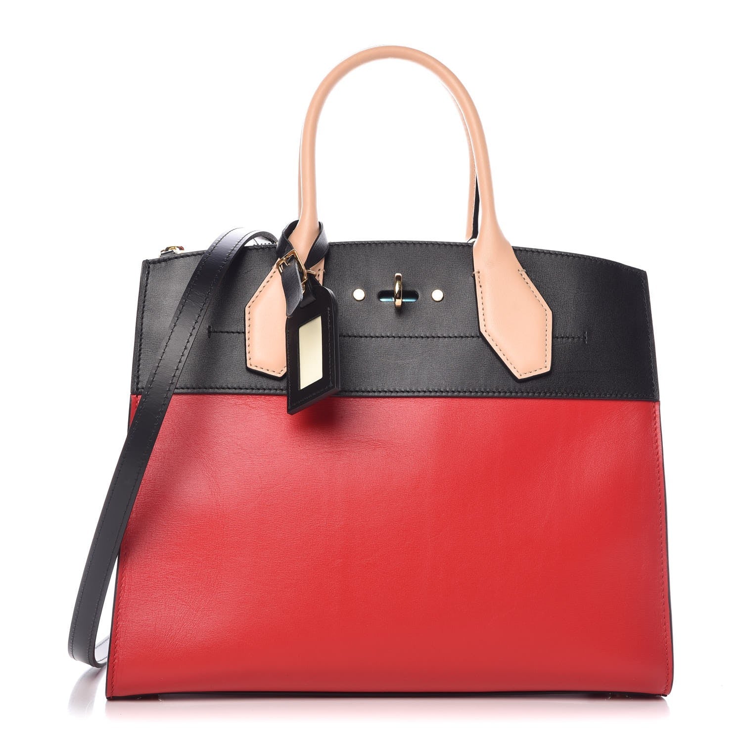 Louis Vuitton Calfskin City Steamer MM Rouge Black 1 of 18