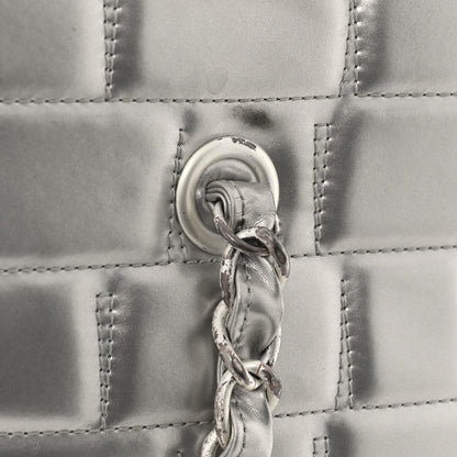 Chanel Vinyl Quilted Frozen Shopping Tote Silver 11 of 13