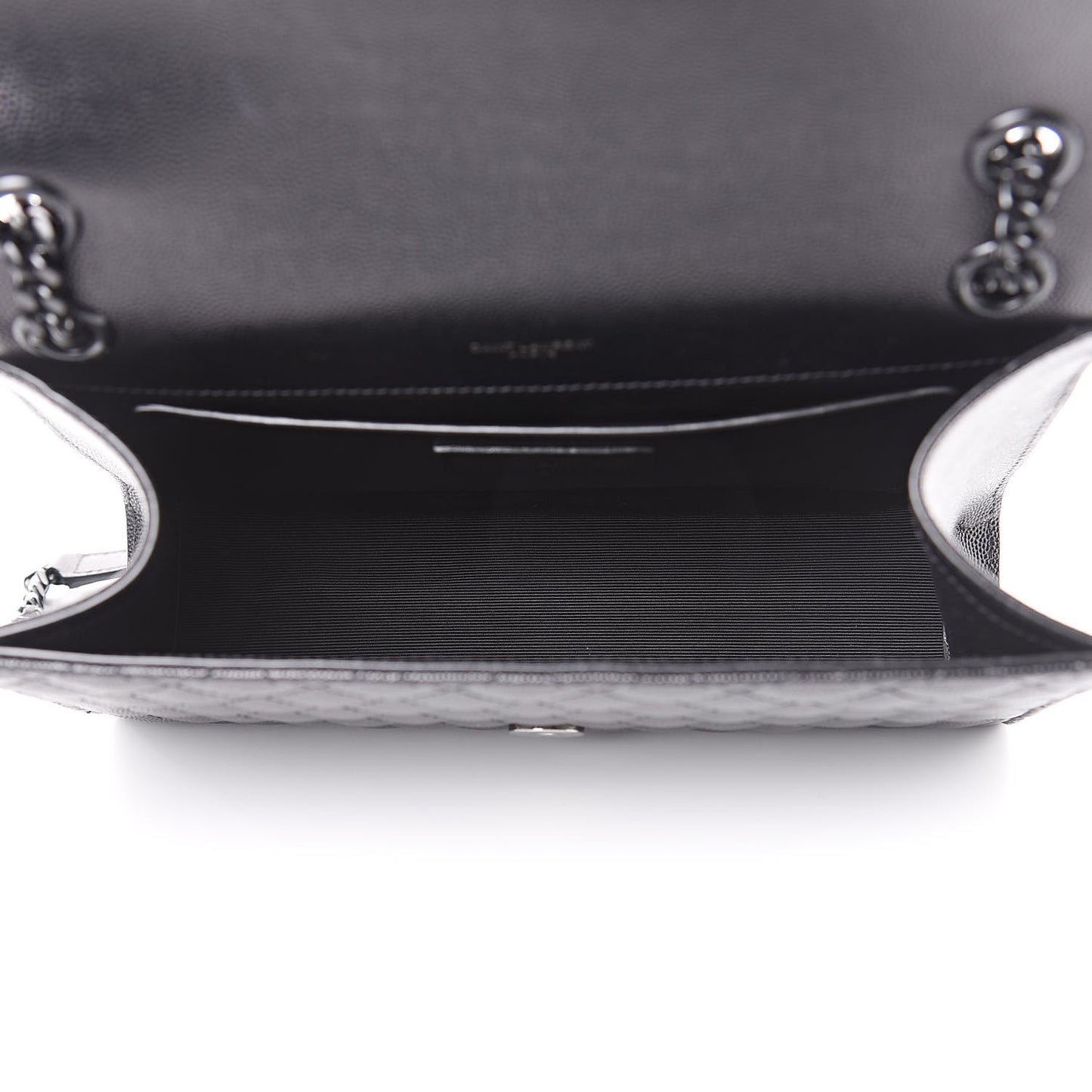 Grain De Poudre Textured Mixed Matelasse Triquilt Medium Monogram Satchel Black