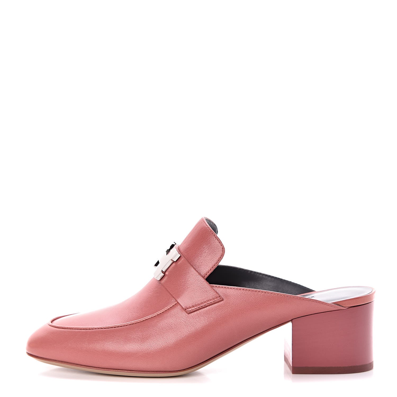Hermes Goatskin Paradis Mules 37 Rouge Blush 1 of 8