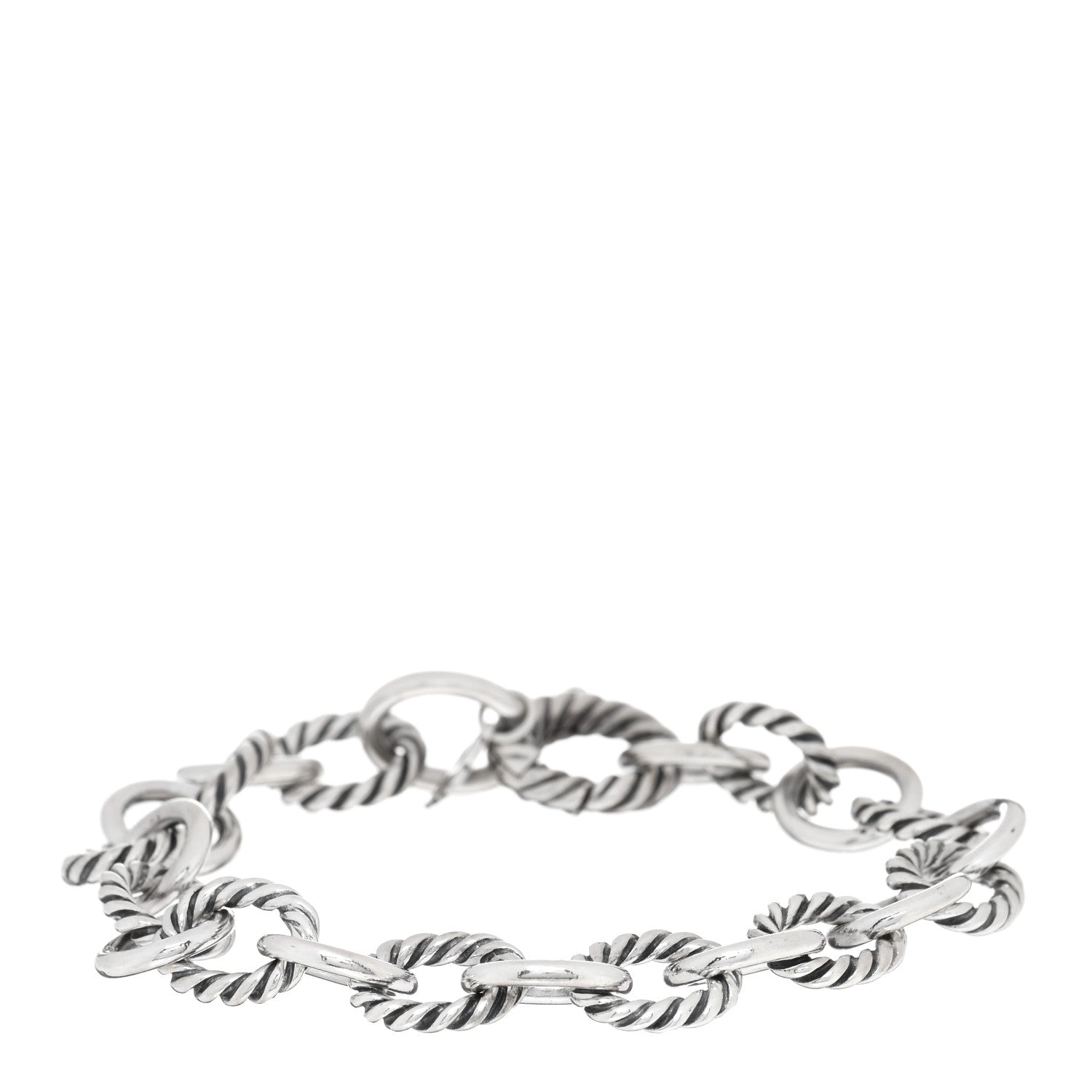 David Yurman Sterling Silver 10mm Medium Oval Link Bracelet 1 of 3