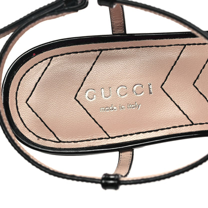 Gucci Calfskin Glitter Double G Slingback Flats 36 Silver Black 7 of 8