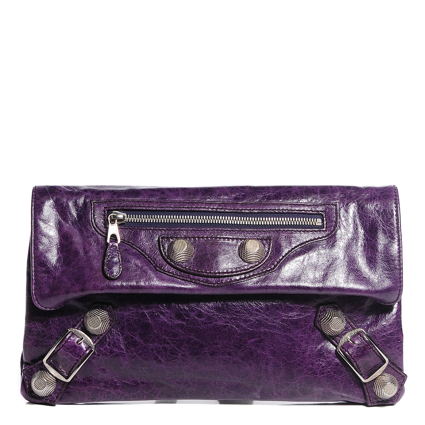 Chevre Giant 21 Silver Hardware Envelope Clutch Violet