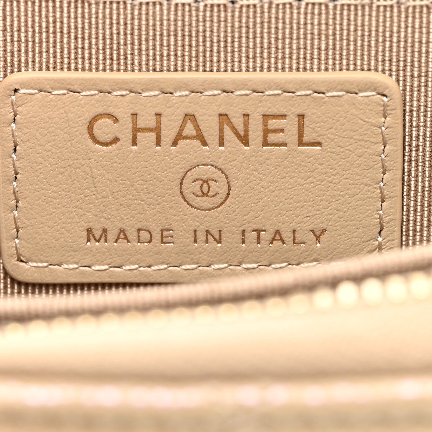 Chanel Iridescent Caviar Quilted Zip Around Coin Purse Beige 5 of 7