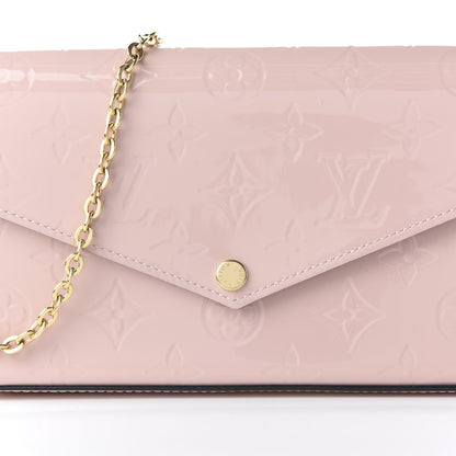 Louis Vuitton Vernis Felicie Chain Wallet Rose Ballerine 10 of 11