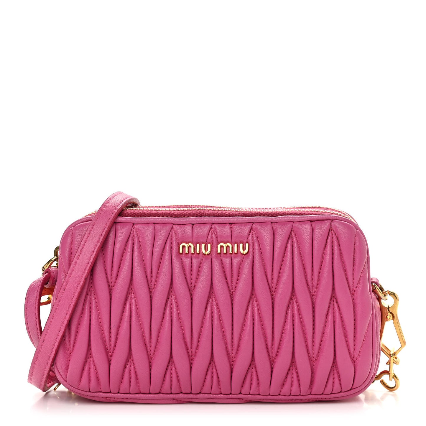 Nappa Matelasse Double Zip Chain Shoulder Bag Loto