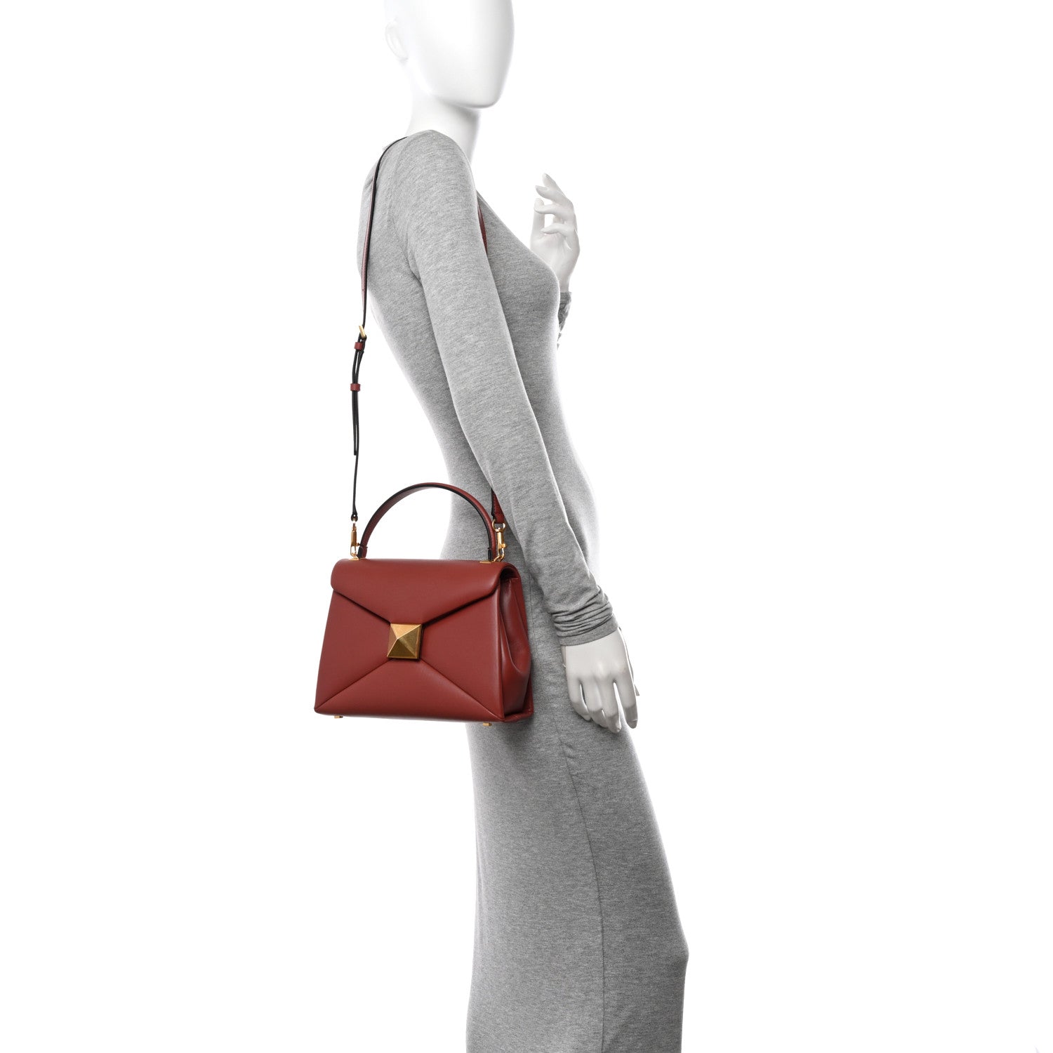 Valentino Garavani Nappa Small One Stud Top Handle Bag Gingerbread 2 of 9