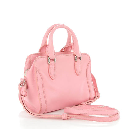 Alexander McQueen Pebbled Calfskin Mini Padlock Geisha Pink 3 of 7