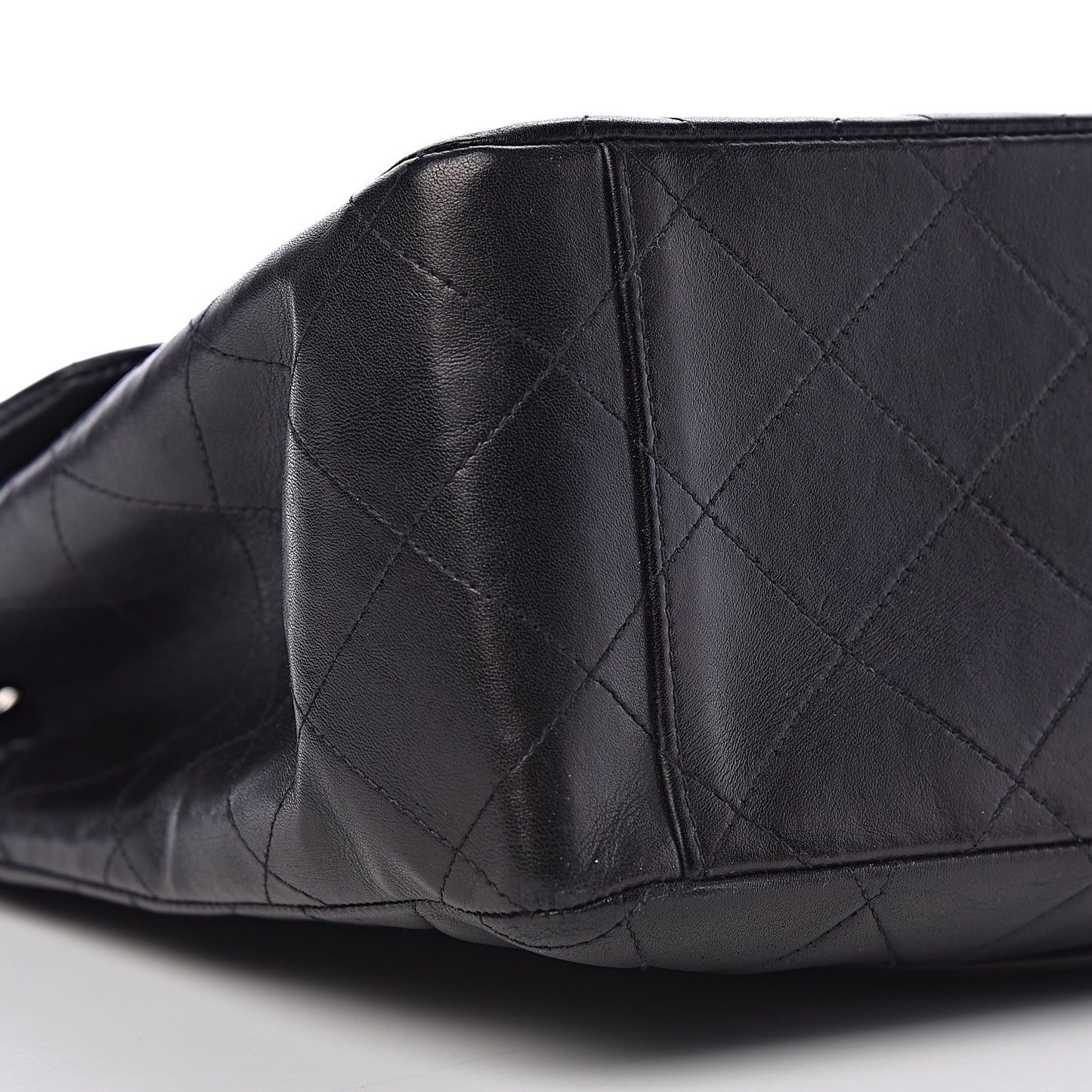 Lambskin Quilted XL Jumbo Single Flap Black