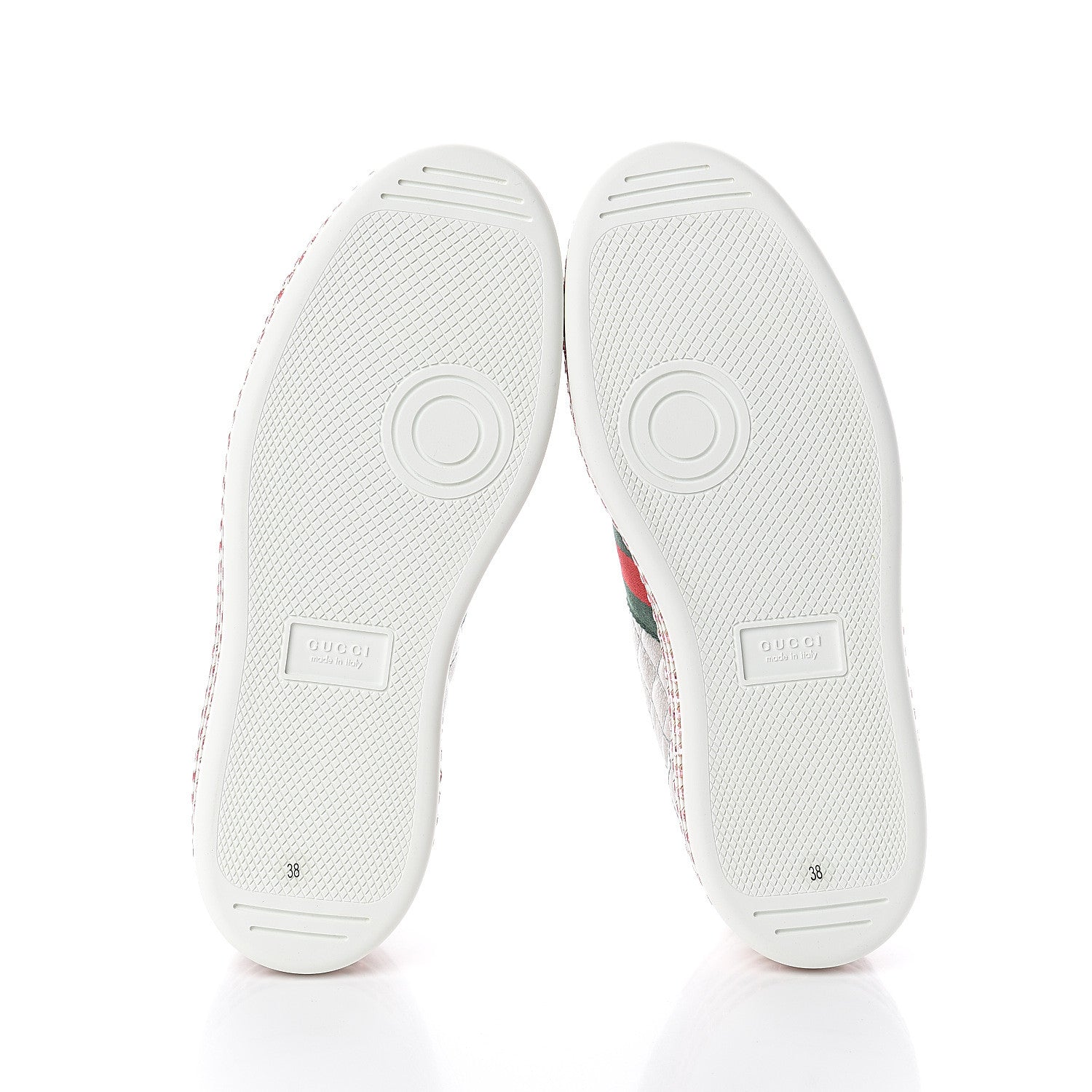 Gucci Laminated Nappa Crystal Web Bee Embroidered Trapuntata Womens Ace Platform Sneakers 38 Argento 7 of 7