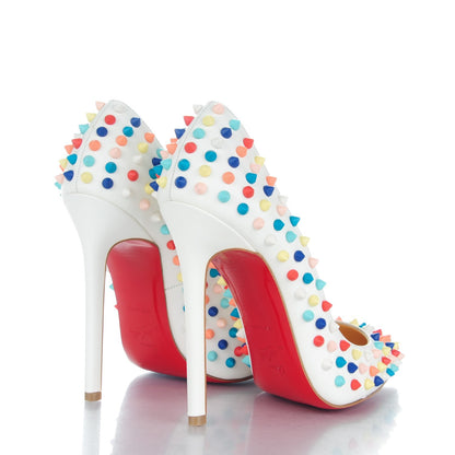 Christian Louboutin Gomme Pigalle Spikes 120 Pumps 39.5 White Multicolor 4 of 8