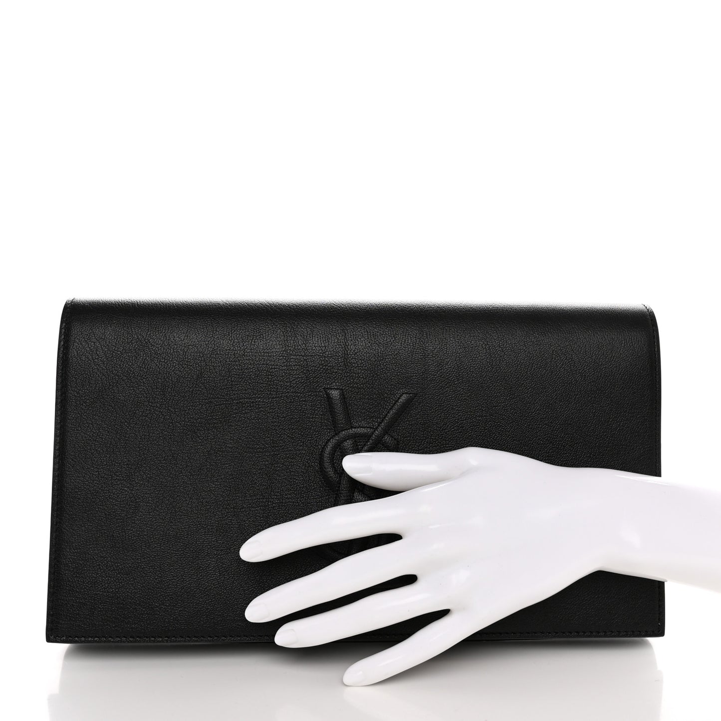 Calfskin Monogram Large Belle De Jour Clutch Black
