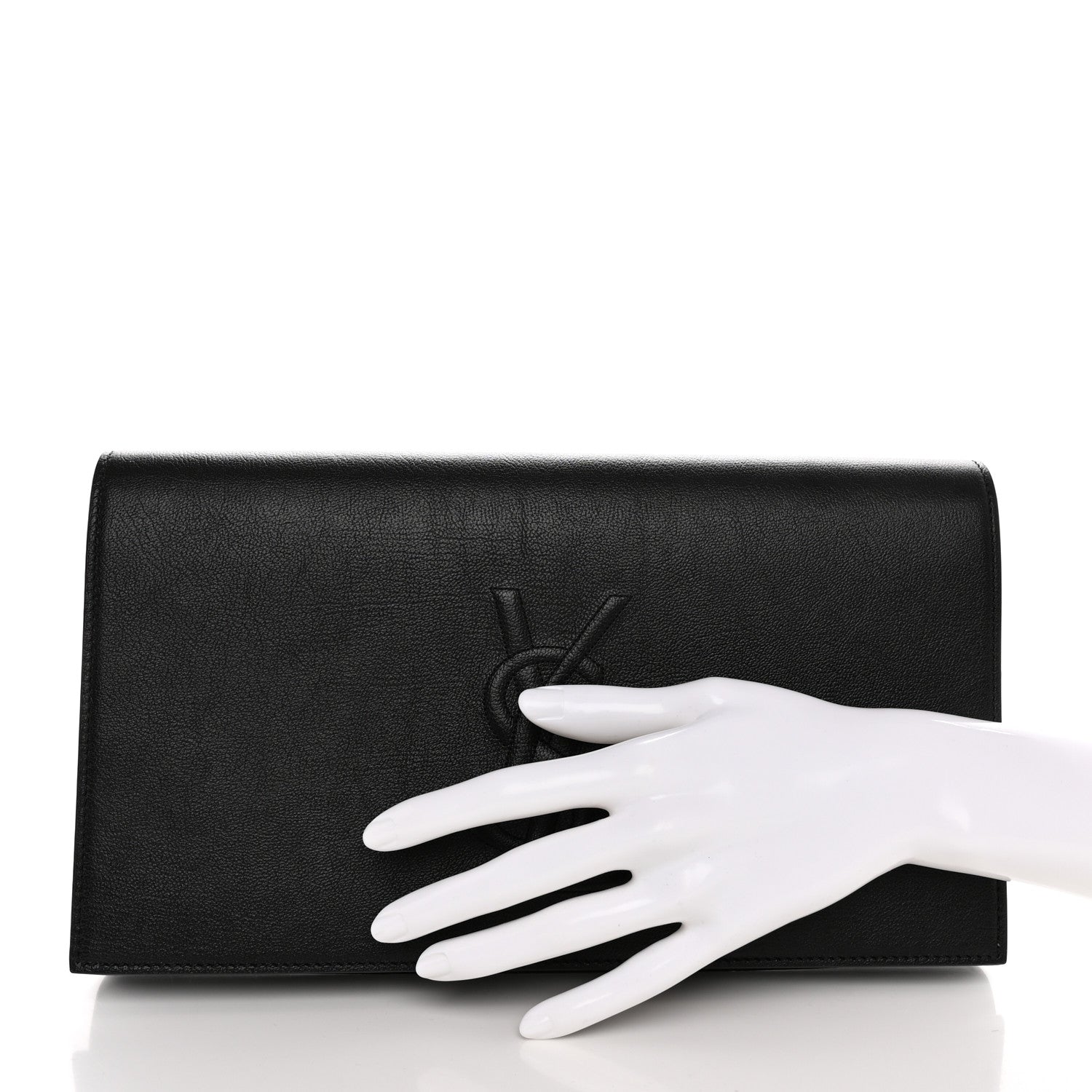 Saint Laurent Calfskin Monogram Large Belle De Jour Clutch Black 2 of 7
