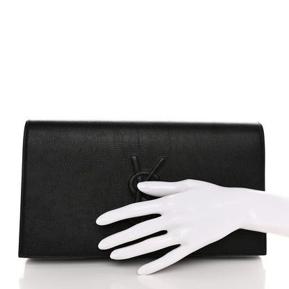 Saint Laurent Calfskin Monogram Large Belle De Jour Clutch Black 2 of 7