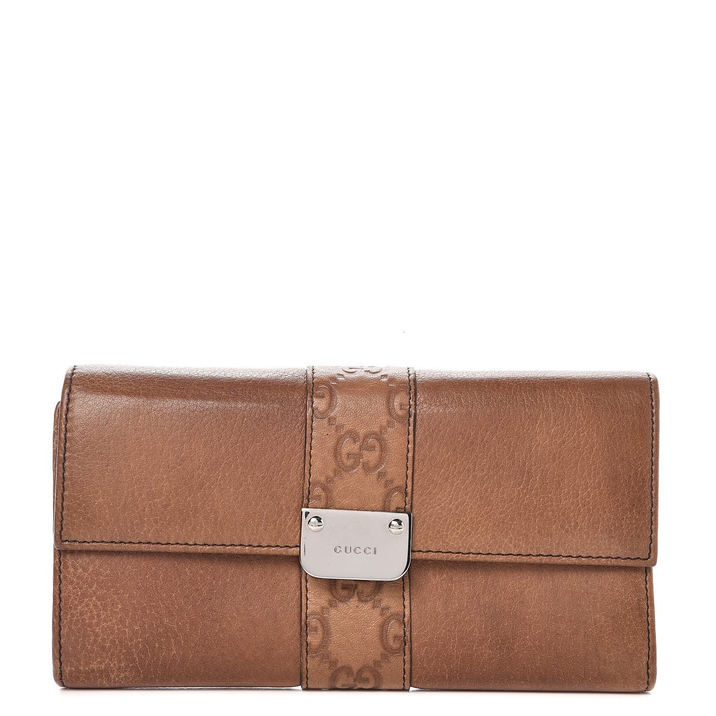 Guccissima Calfskin GG Continental Wallet Natural
