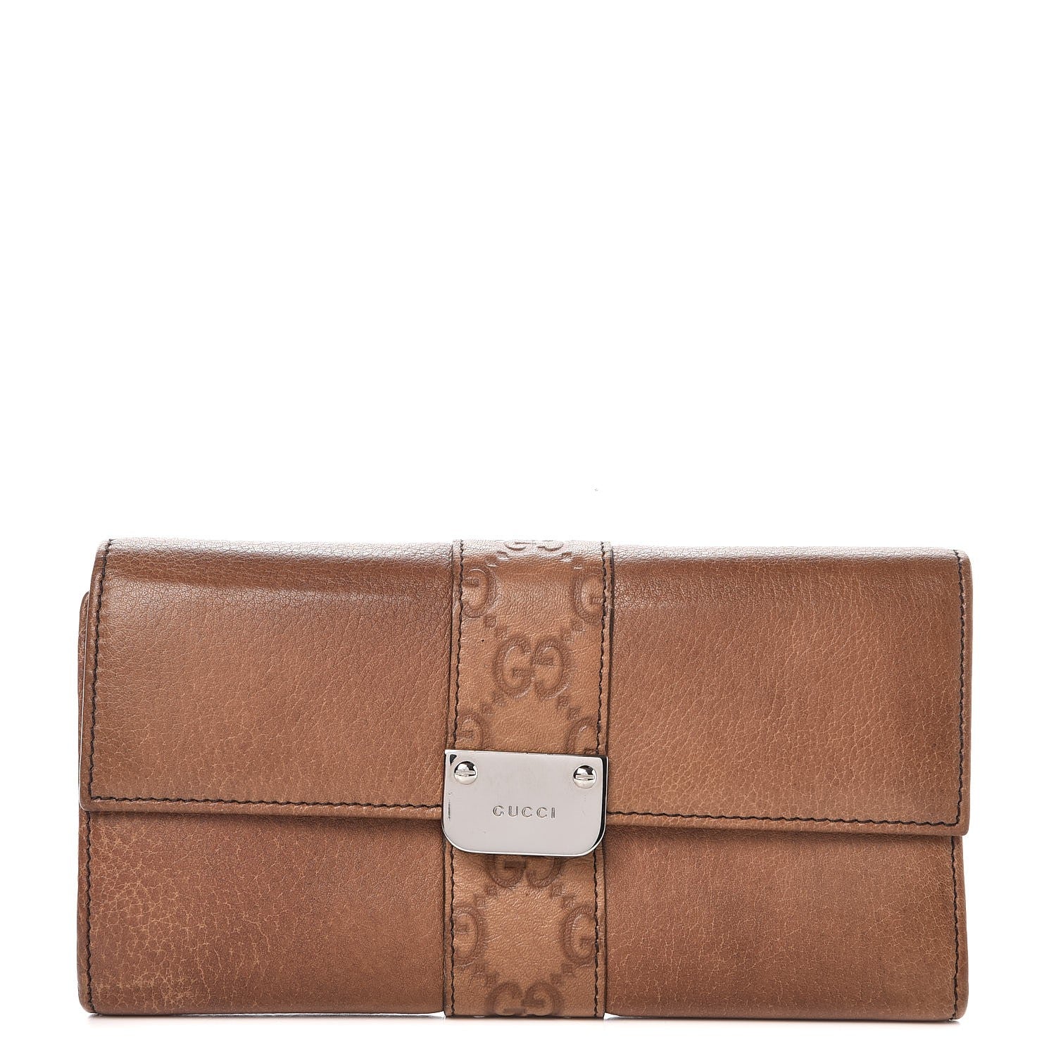Gucci Guccissima Calfskin GG Continental Wallet Natural 1 of 11