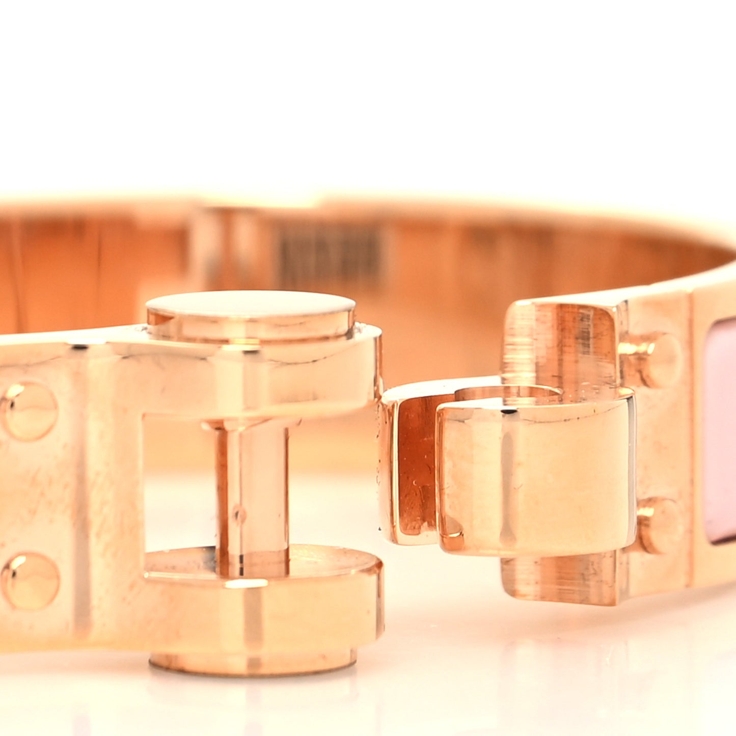 Enamel Charniere Uni Narrow Hinged Bracelet M Rose Cassatta