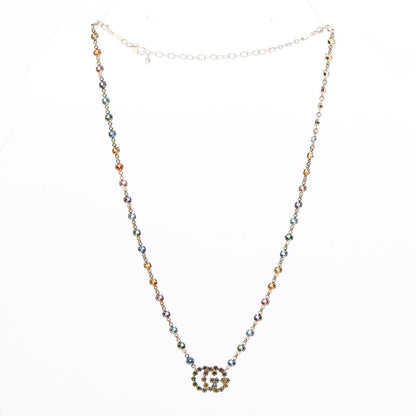Gucci 18K Yellow Gold Multistone Double-G Pendant Necklace 5 of 8
