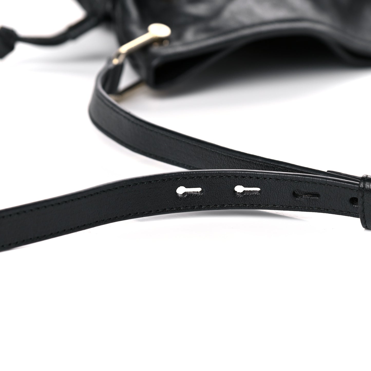 Sakai Calfskin Horsebit 1955 Cinch Top Messenger Bag Black