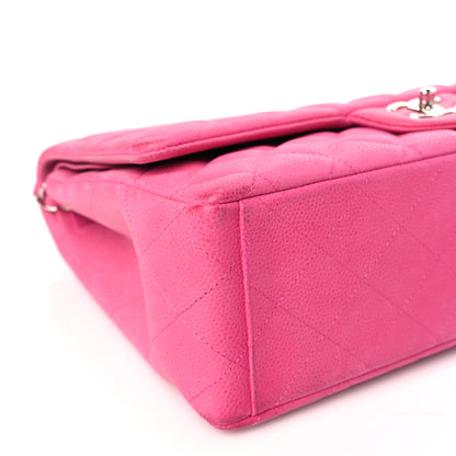 Chanel Iridescent Caviar Quilted Maxi Double Flap Hot Pink 8 of 9