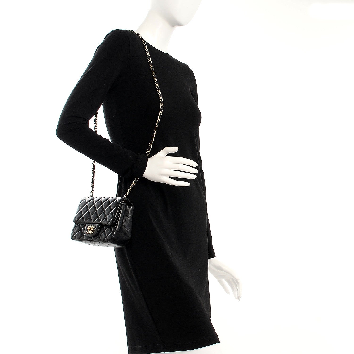 Chanel Lambskin Quilted Mini Square Flap Black 2 of 12